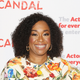 Shonda Rhimes arrives to the Scandal live stage reading of series finale to Benefit The Actors Fund held at El Capitan Theatre on April 19, 2018 in Los Angeles, California.